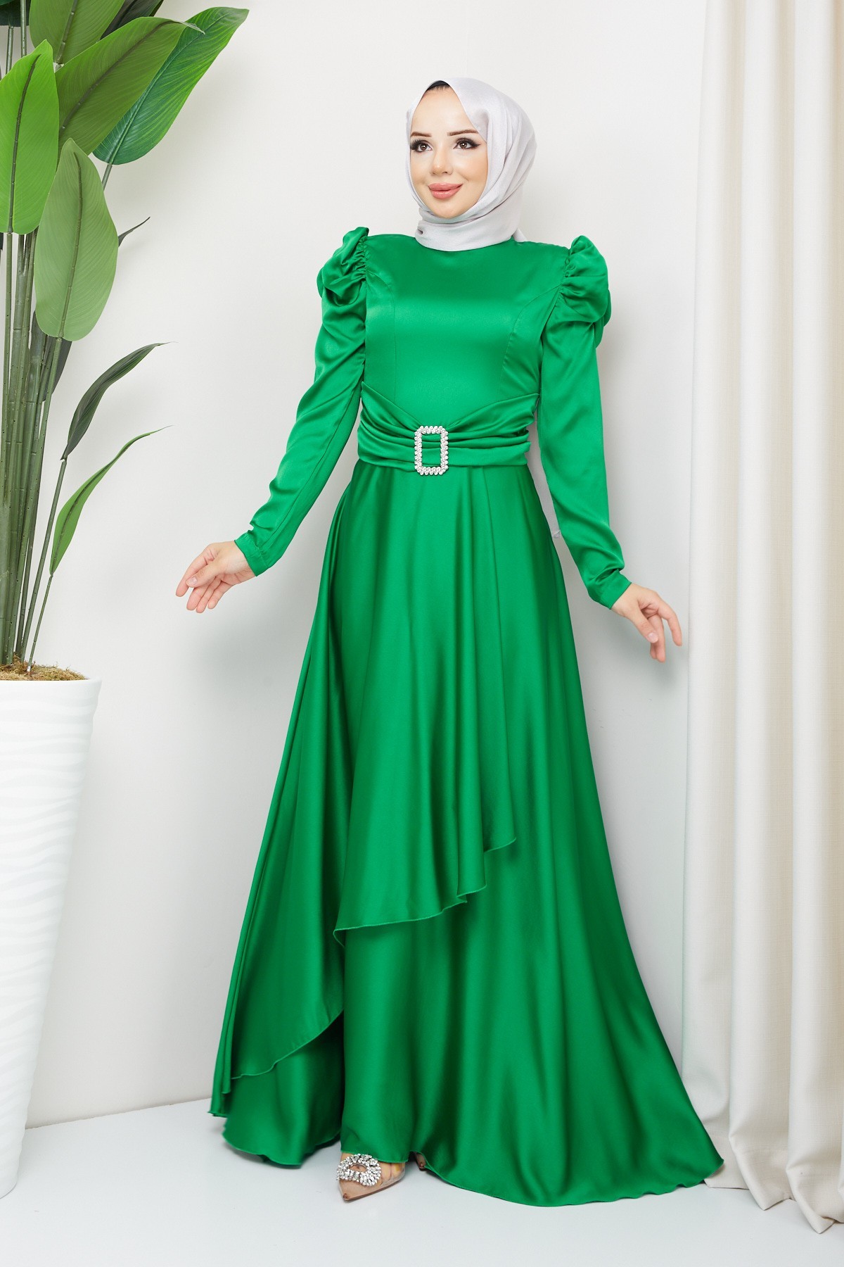 Bade Tesettür Abiye - Yeşil
