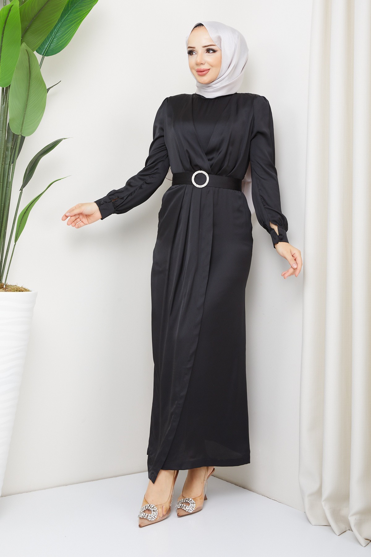 Bahar Tesettür Abiye - Siyah