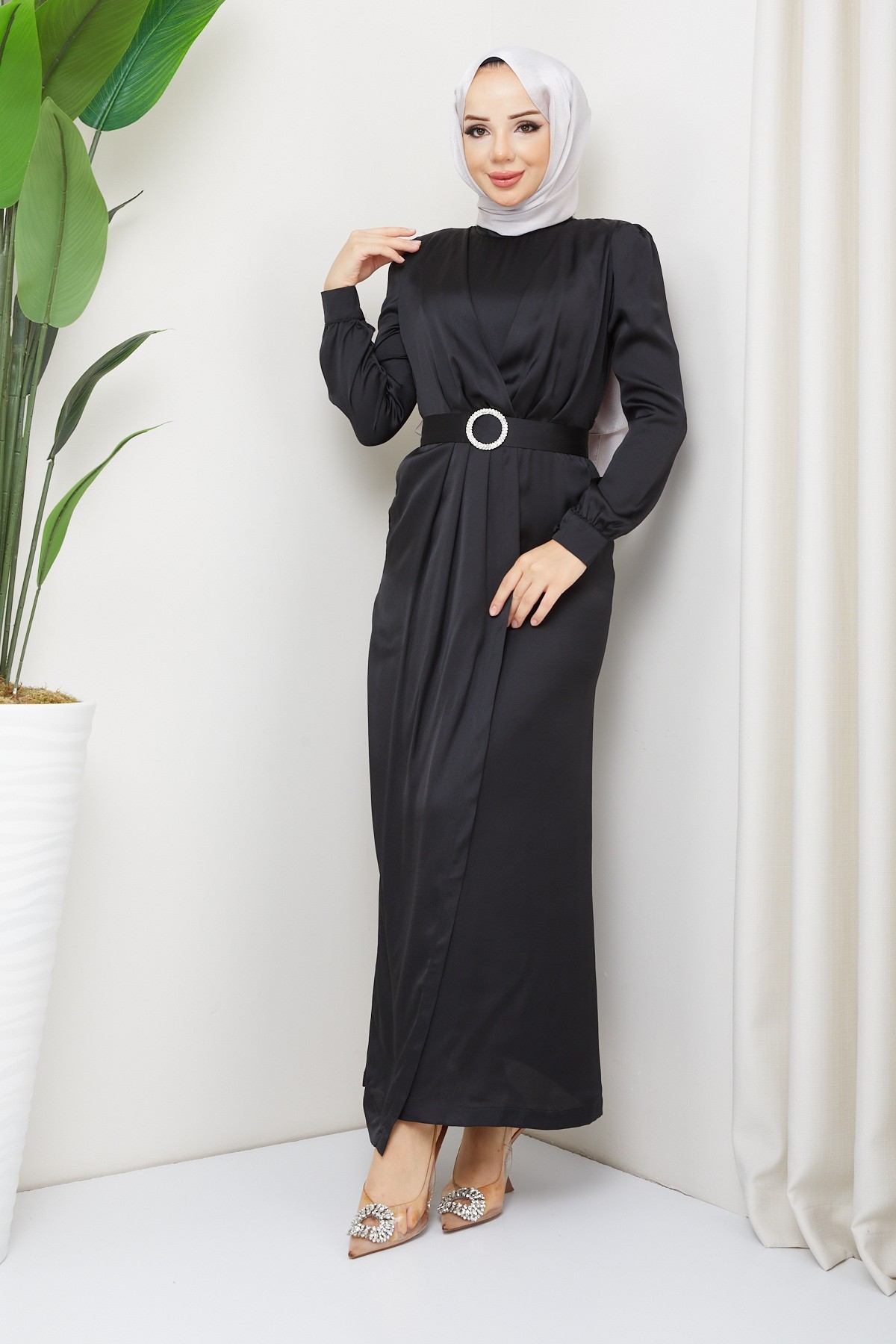 Bahar Tesettür Abiye - Siyah