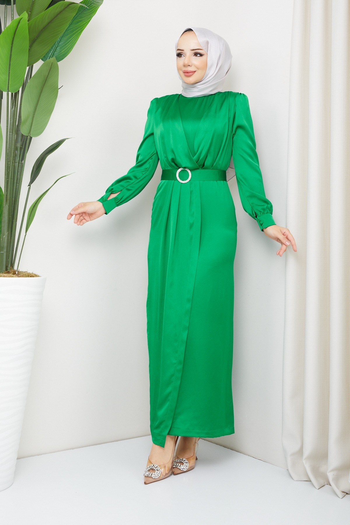 Bahar Tesettür Abiye - Yeşil