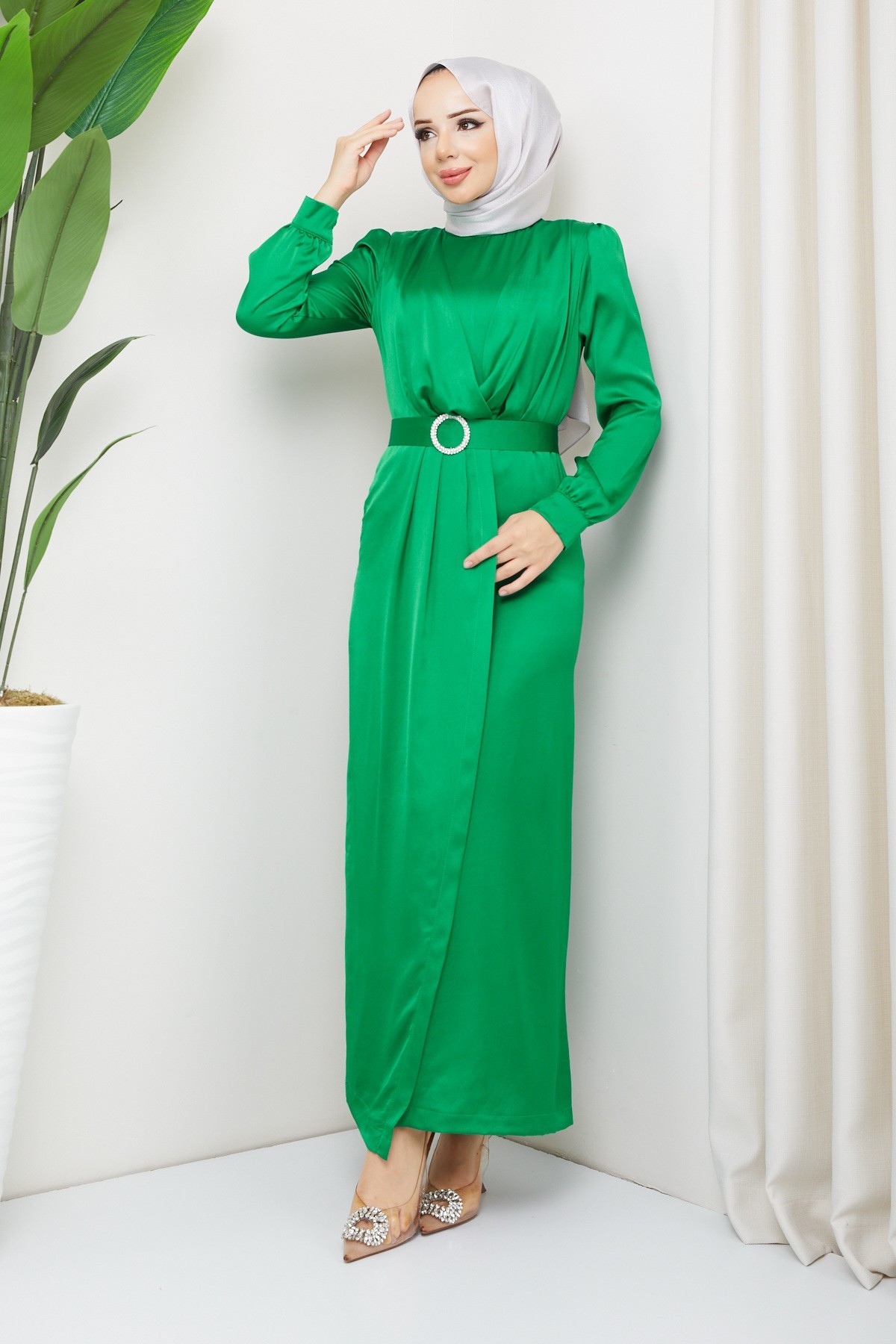 Bahar Tesettür Abiye - Yeşil
