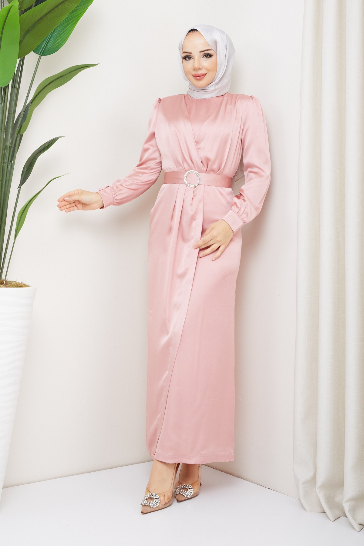 Bahar Tesettür Abiye - Pudra