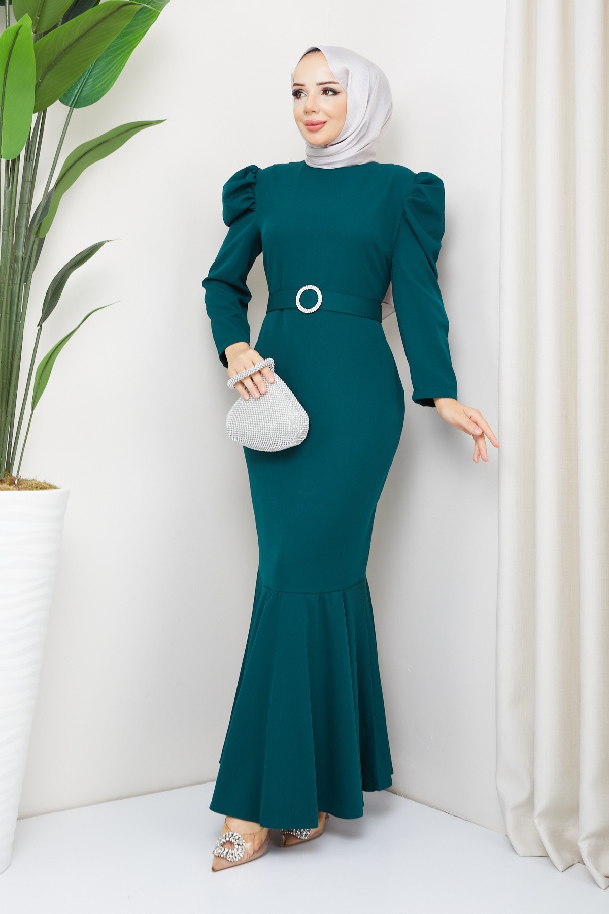 Akşın Tesettür Abiye - Yeşil