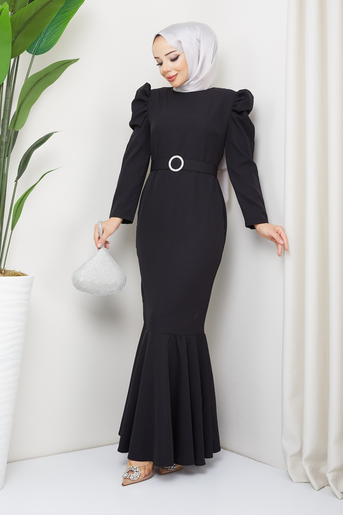 Akşın Tesettür Abiye - Siyah