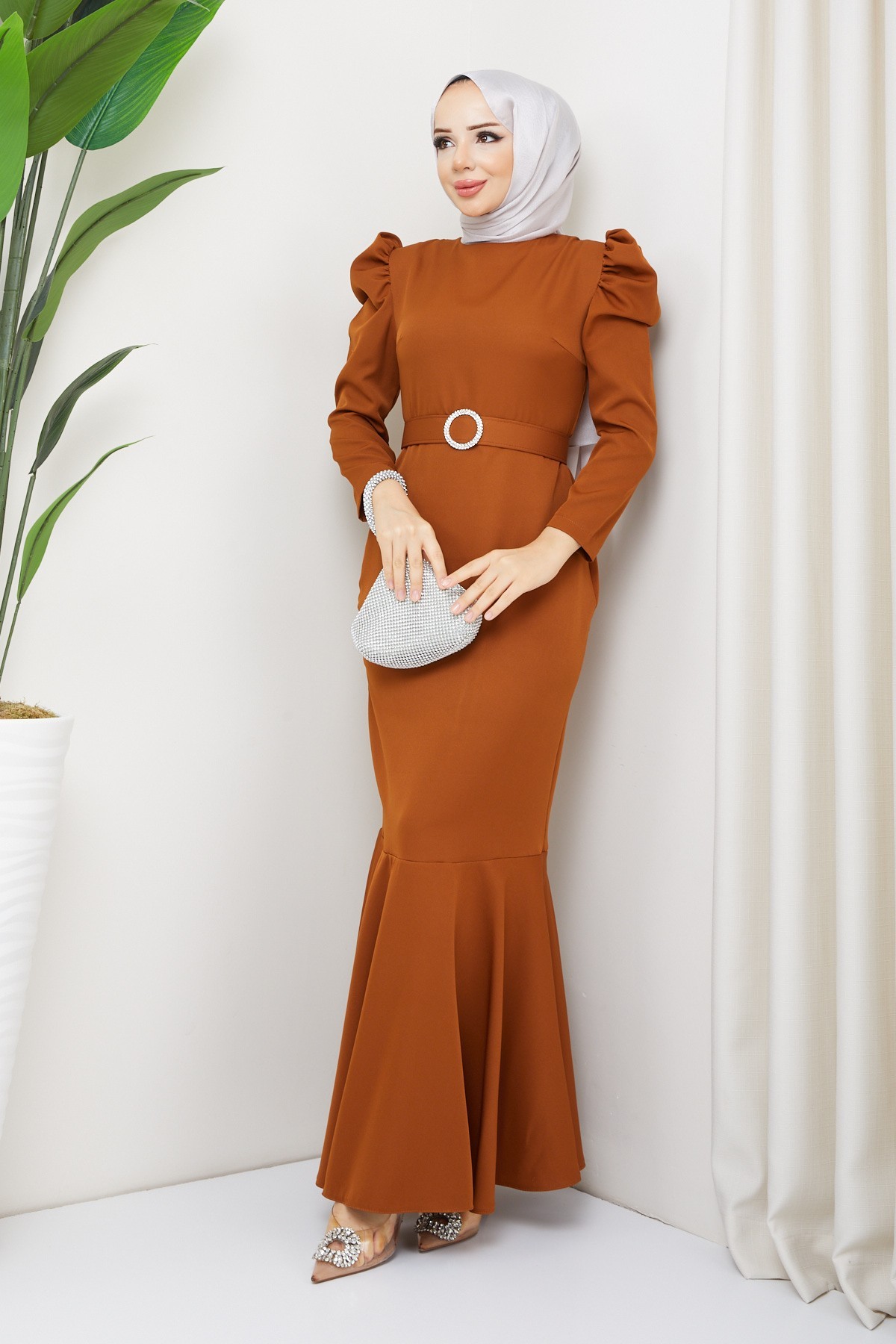 Akşın Tesettür Abiye - Kiremit