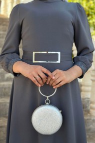 Yağmur Tesettür Elbise - Gri