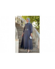 Yağmur Tesettür Elbise - Gri