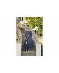 Yağmur Tesettür Elbise - Gri