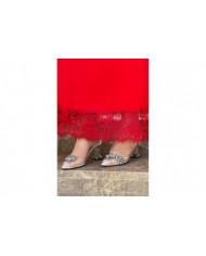 Yağmur Tesettür Elbise - Kırmızı