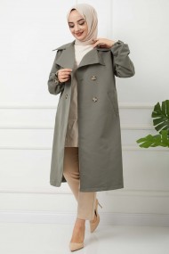 Mikrosoft Düğmeli Trençkot - Haki