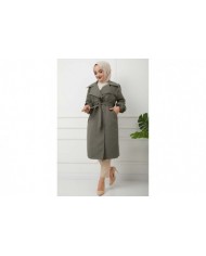 Mikrosoft Düğmeli Trençkot - Haki