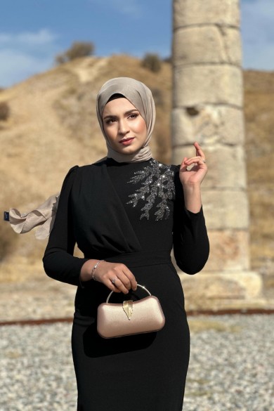 Orkide Abiye - Siyah Orkide Abiye - Siyah