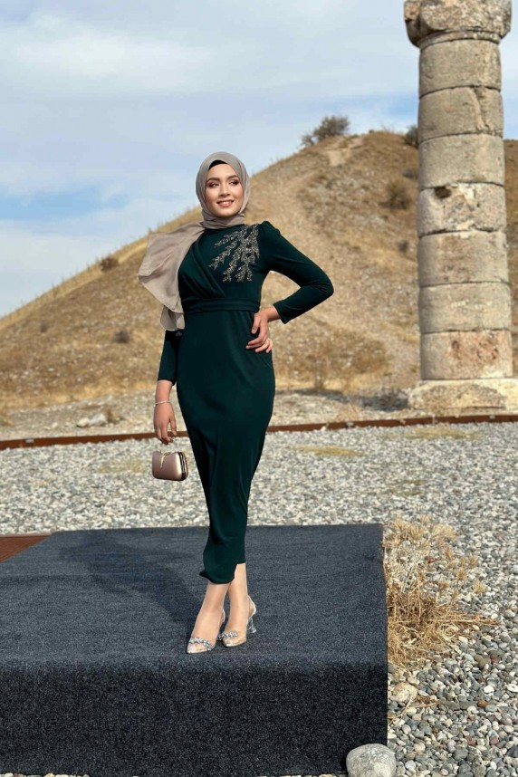 Orkide Abiye - Yeşil