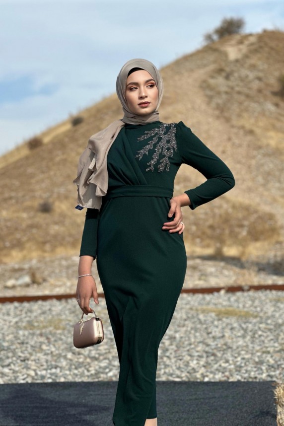 Orkide Abiye - Yeşil