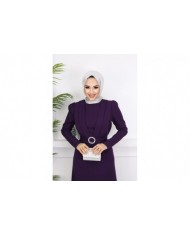 Kelebek Krep Elbise - MOR