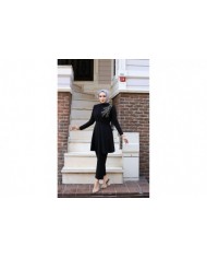 Ulyana Taşlı Takım - Siyah