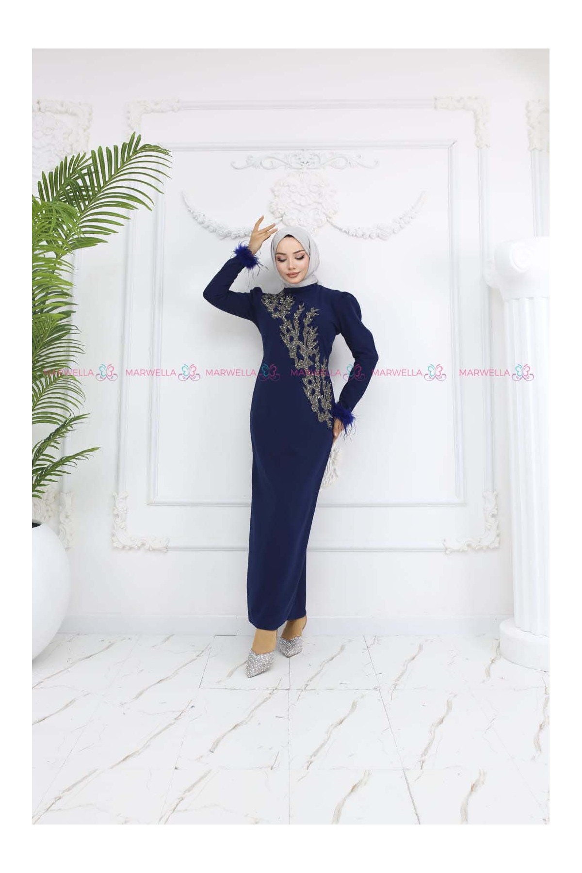 Zerrin Tesettür Abiye - Lacivert